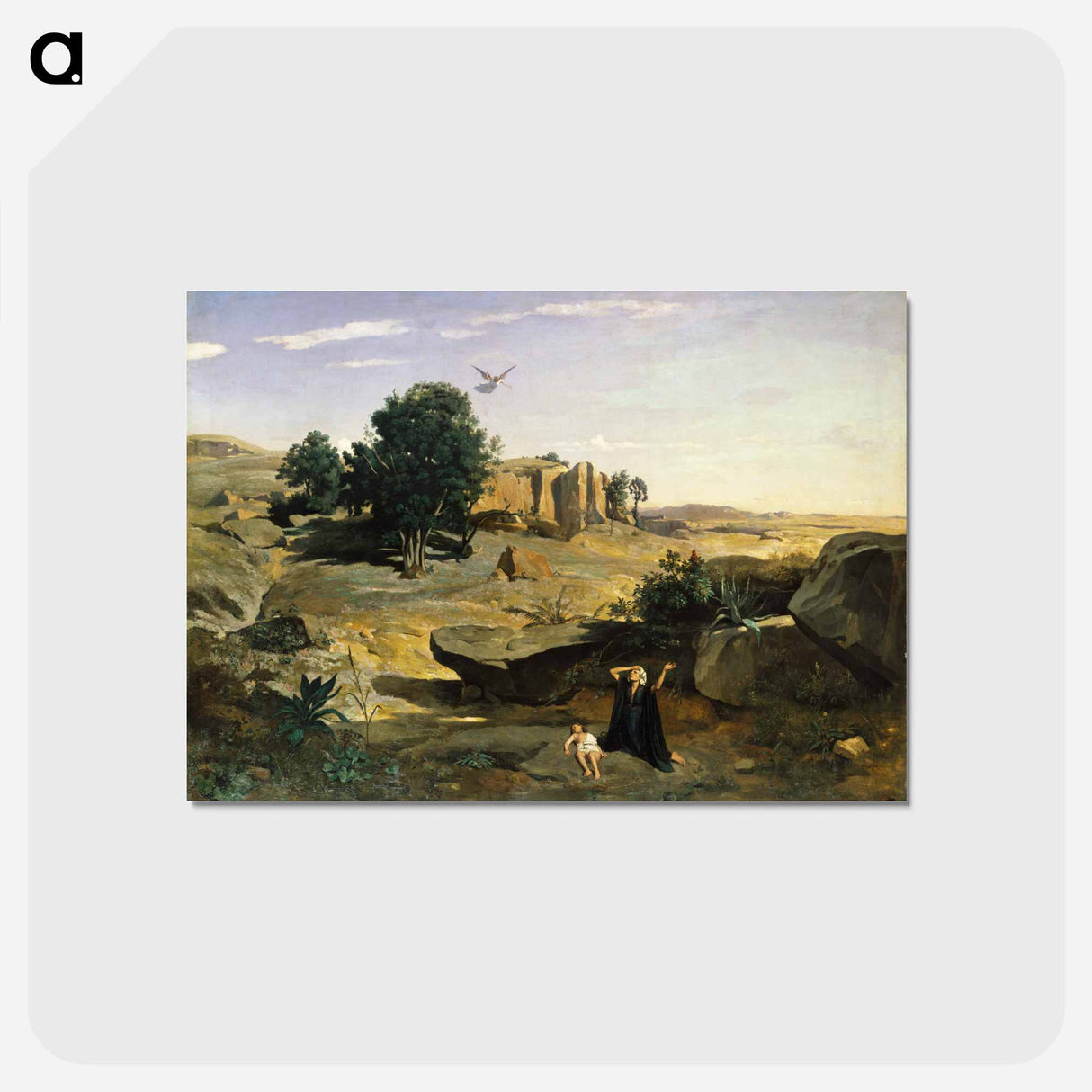 アートポストカード-Hagar in the Wilderness - カミーユ ピサロ Postcard.