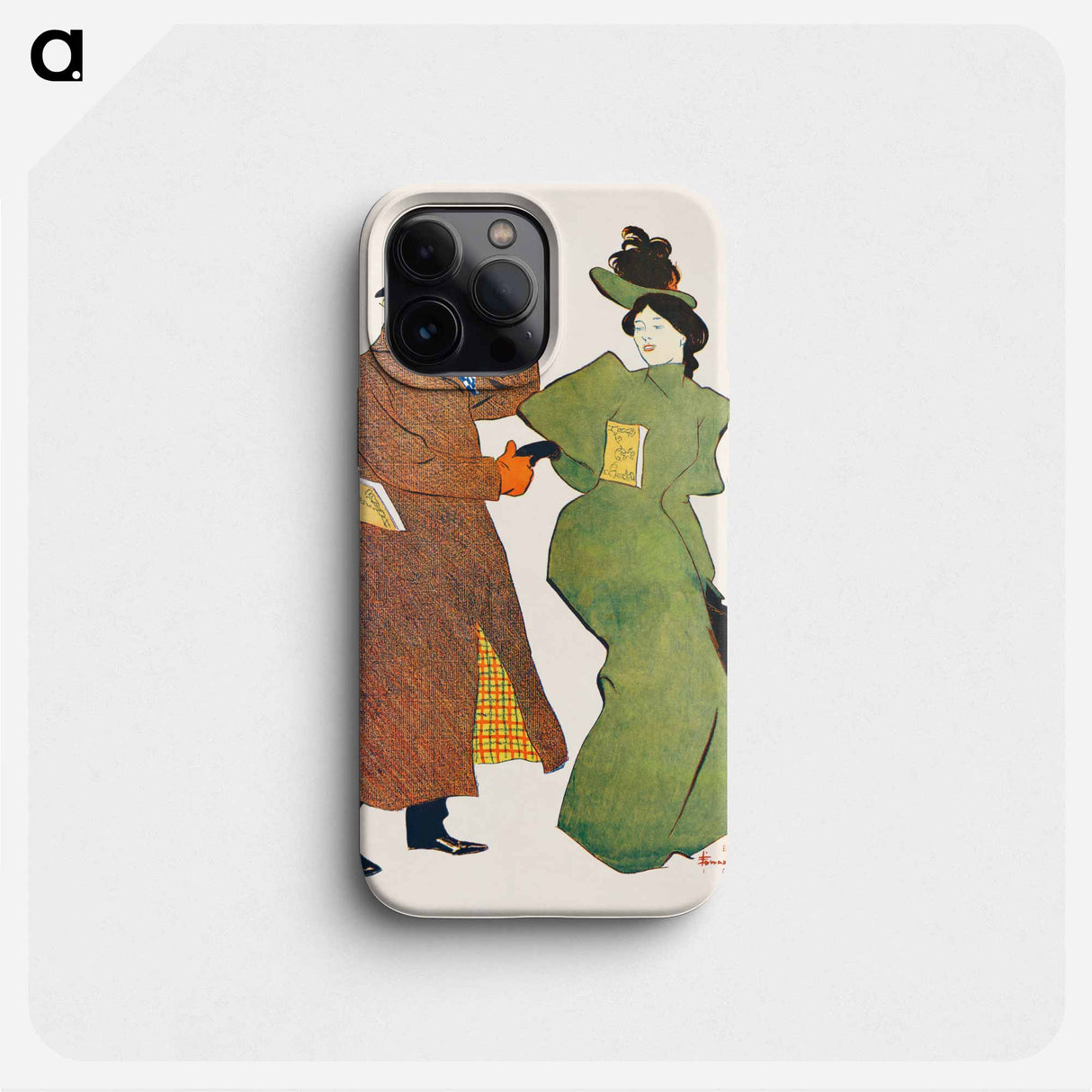 Man and woman shaking hands - Edward Penfield Phone Case.