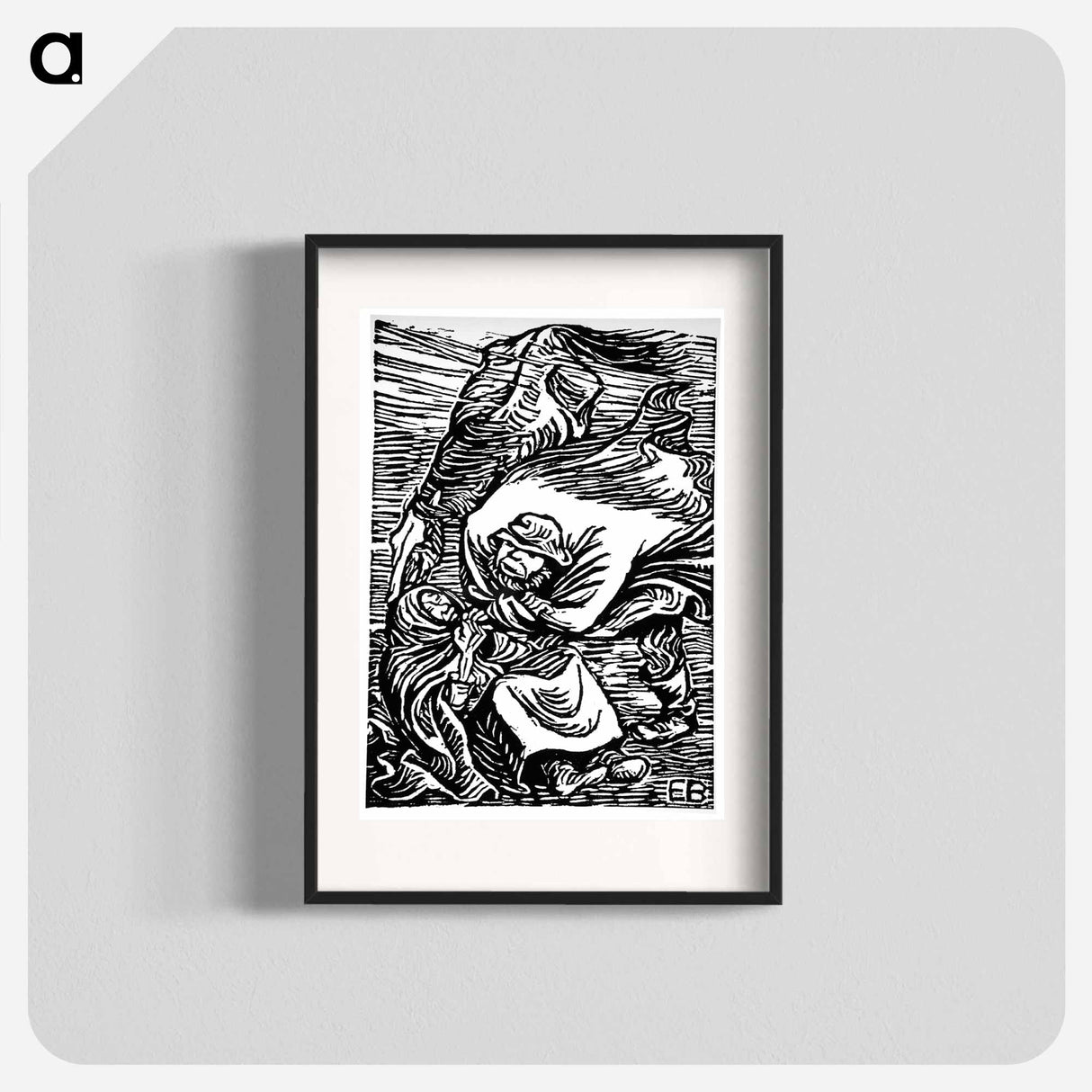 Group in a storm - エルンスト ハインリヒ バルラッハ Poster.