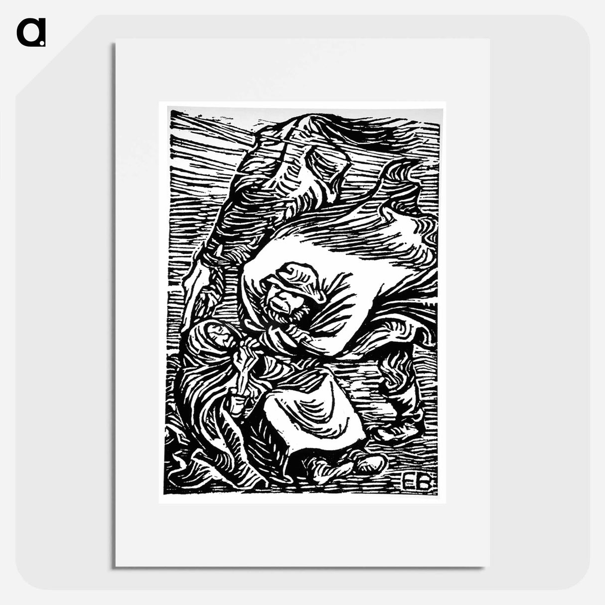 Group in a storm - エルンスト ハインリヒ バルラッハ Poster.