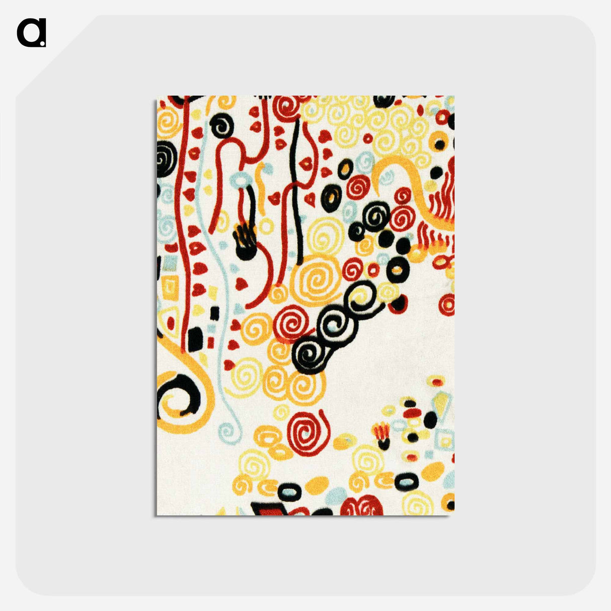 アートポストカード-Textile sample by Gustav Klimt - グスタフ クリムト Postcard.