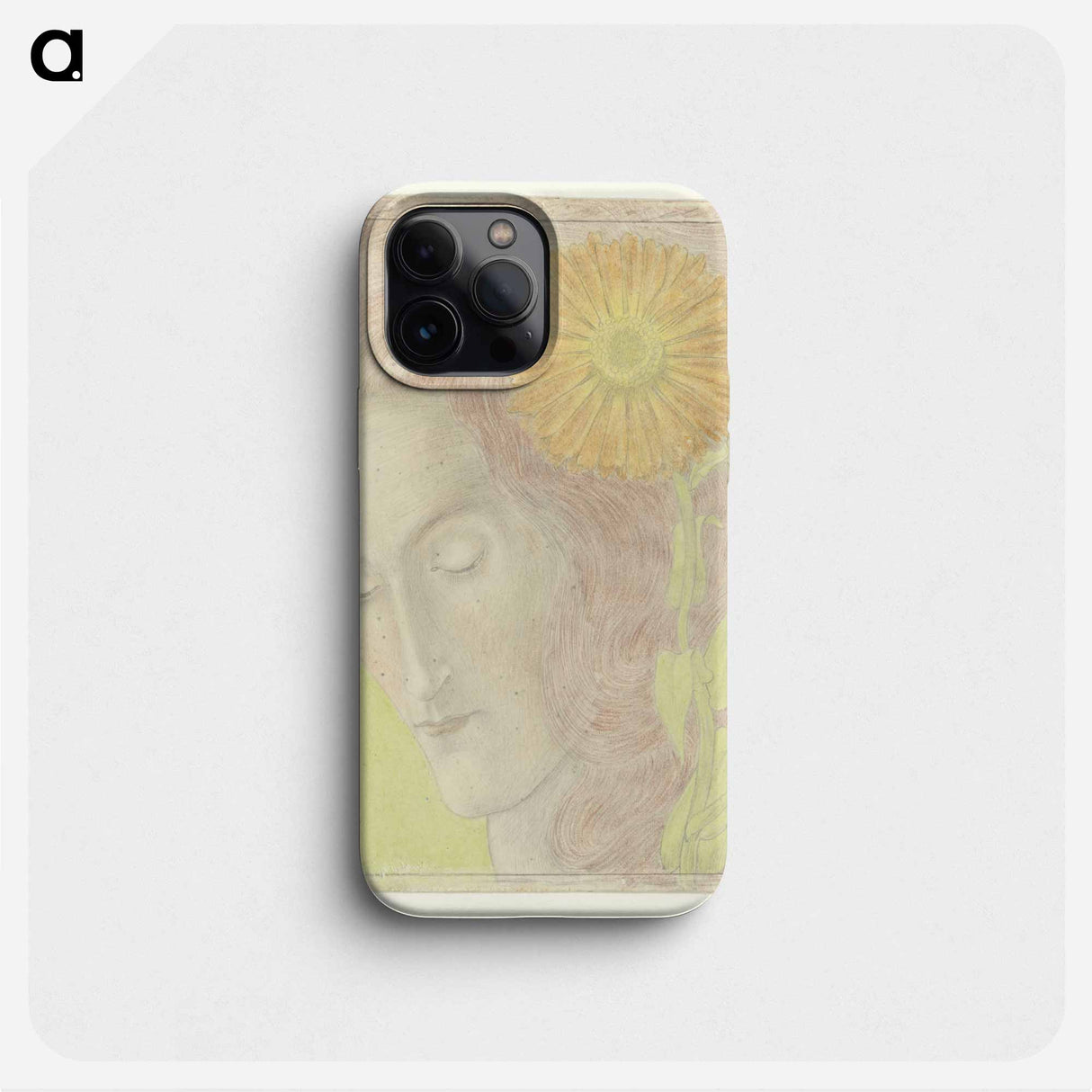 Woman's Head with Red Hair and Chrysanthemum - Jan Toorop Phone Case.