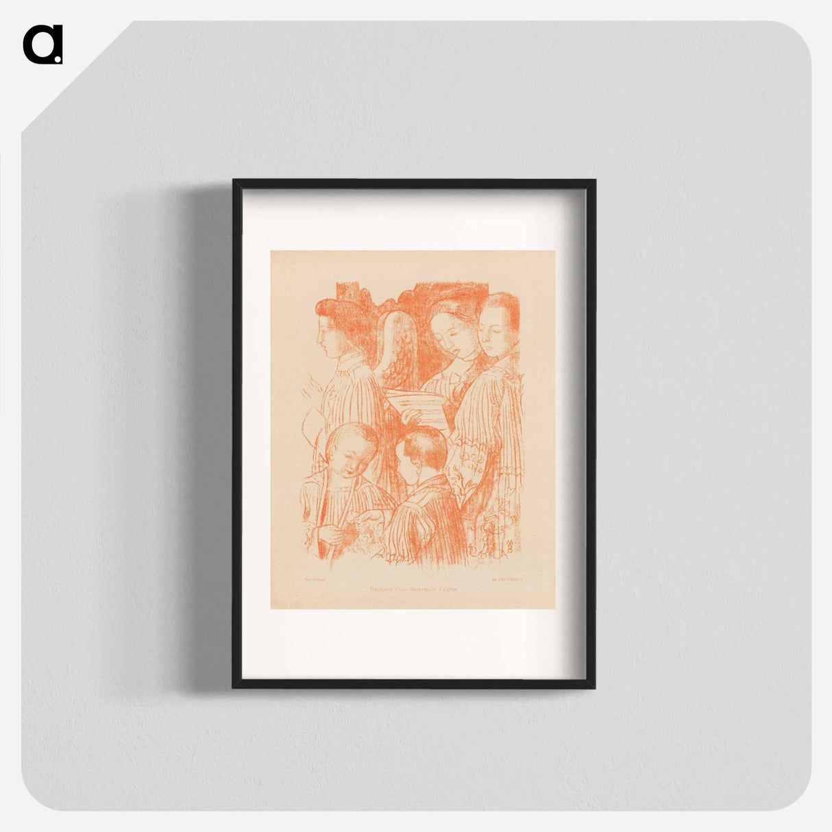 Three singing angels and two choir boys during Holy Mass - Maurice Denis Poster.