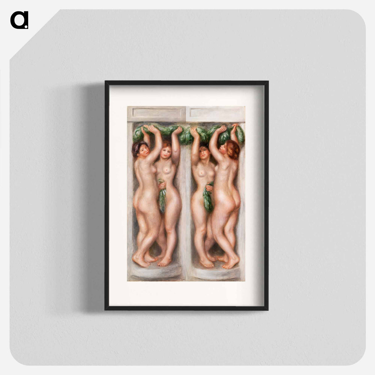 Caryatids (Cariatides); also called Two baigneuses (panneau décoratif) - Pierre-Auguste Renoir Poster.