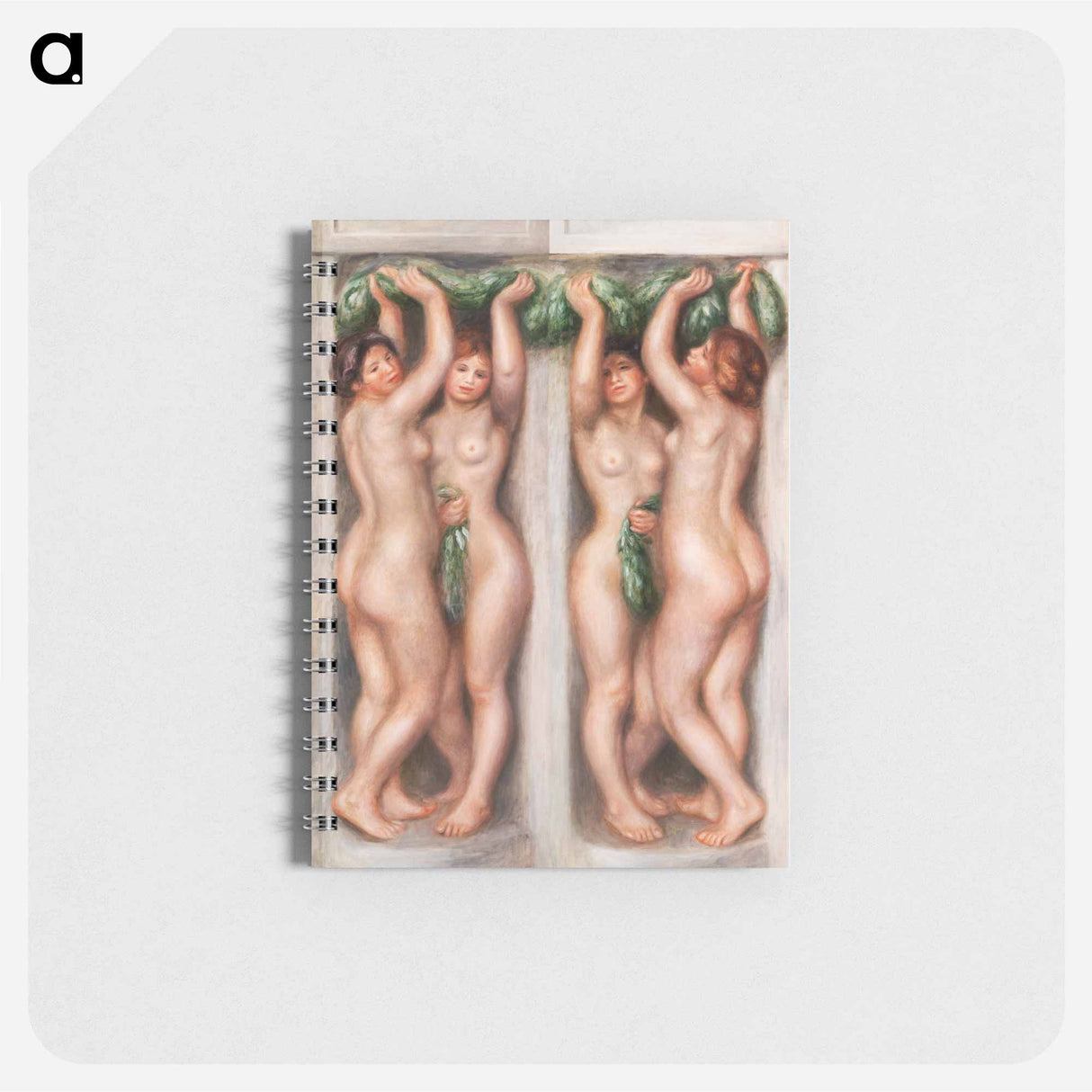 アートメモ帳-Caryatids (Cariatides); also called Deux baigneuses (panneau décoratif) - ピエール オーギュスト ルノワール Memo.