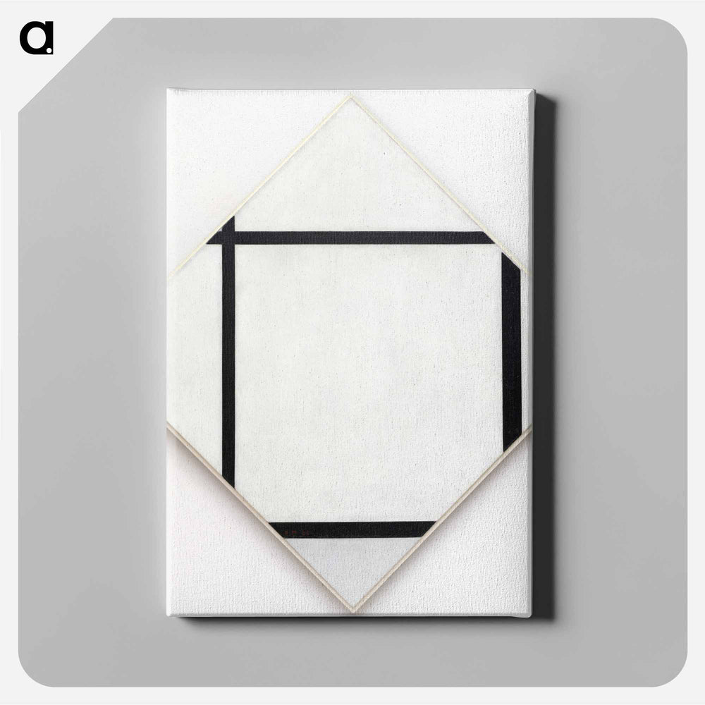 Tableau I: Lozenge with Four Lines and Gray - Piet Mondrian Canvas.