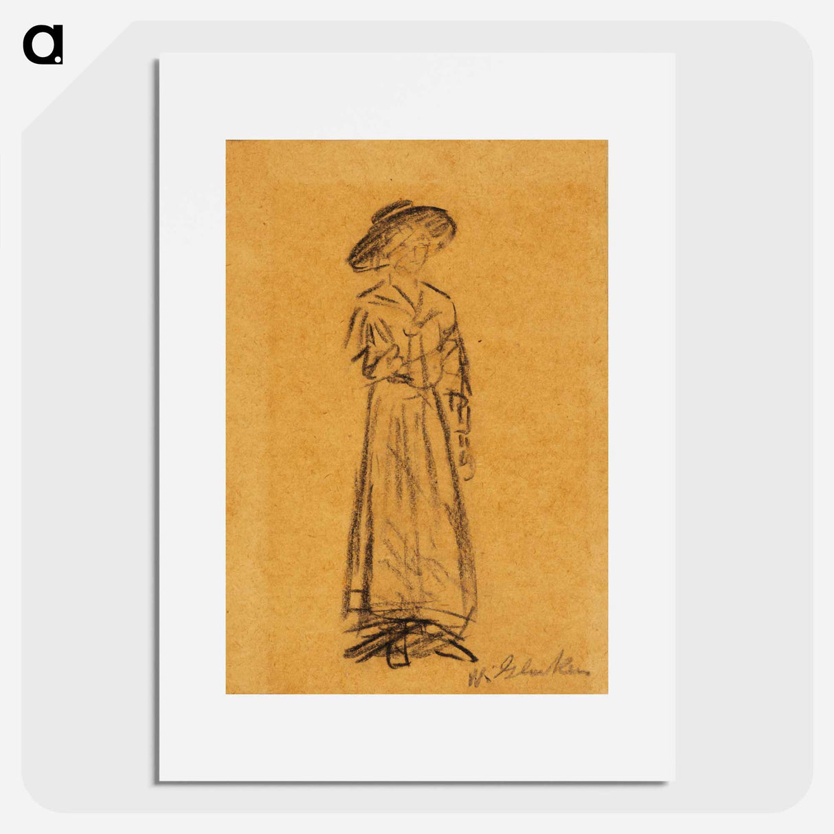 Woman with Broad-Brimmed Hat - ウィリアム ジェームス グラッケンズ Poster.