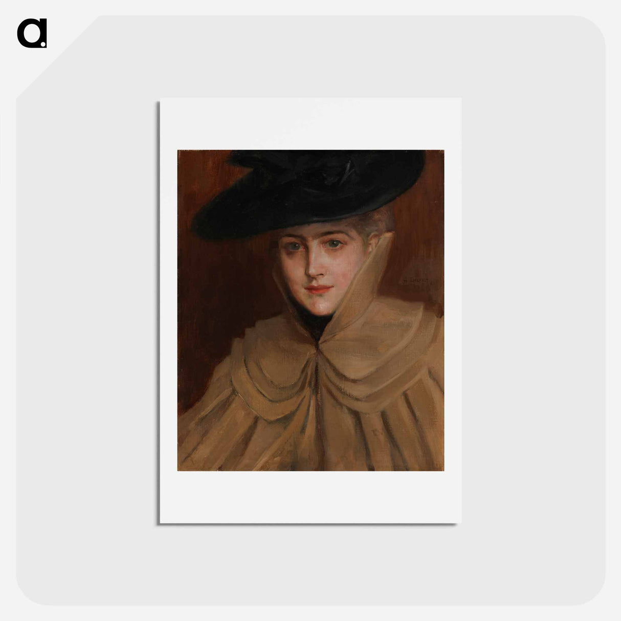 Portrait of a young woman - アルバート エーデルフェルト Postcard.