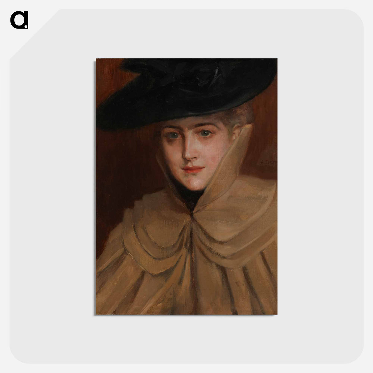 Portrait of a young woman - アルバート エーデルフェルト Postcard.