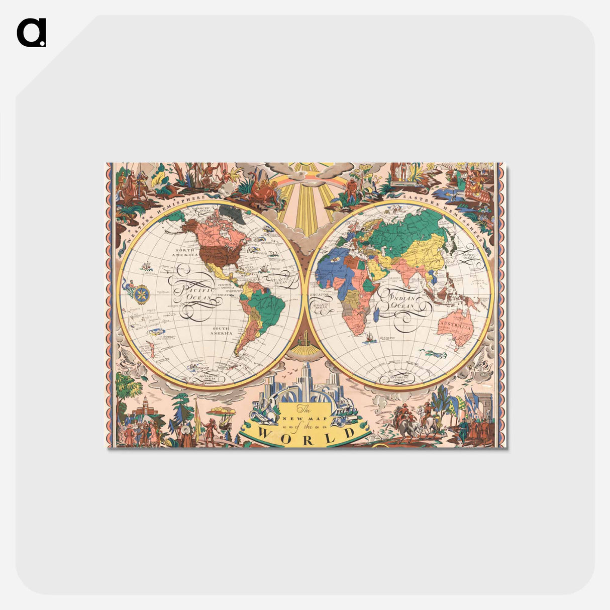 アートポストカード-The New Map of the World
- ボストン公共図書館 Postcard.