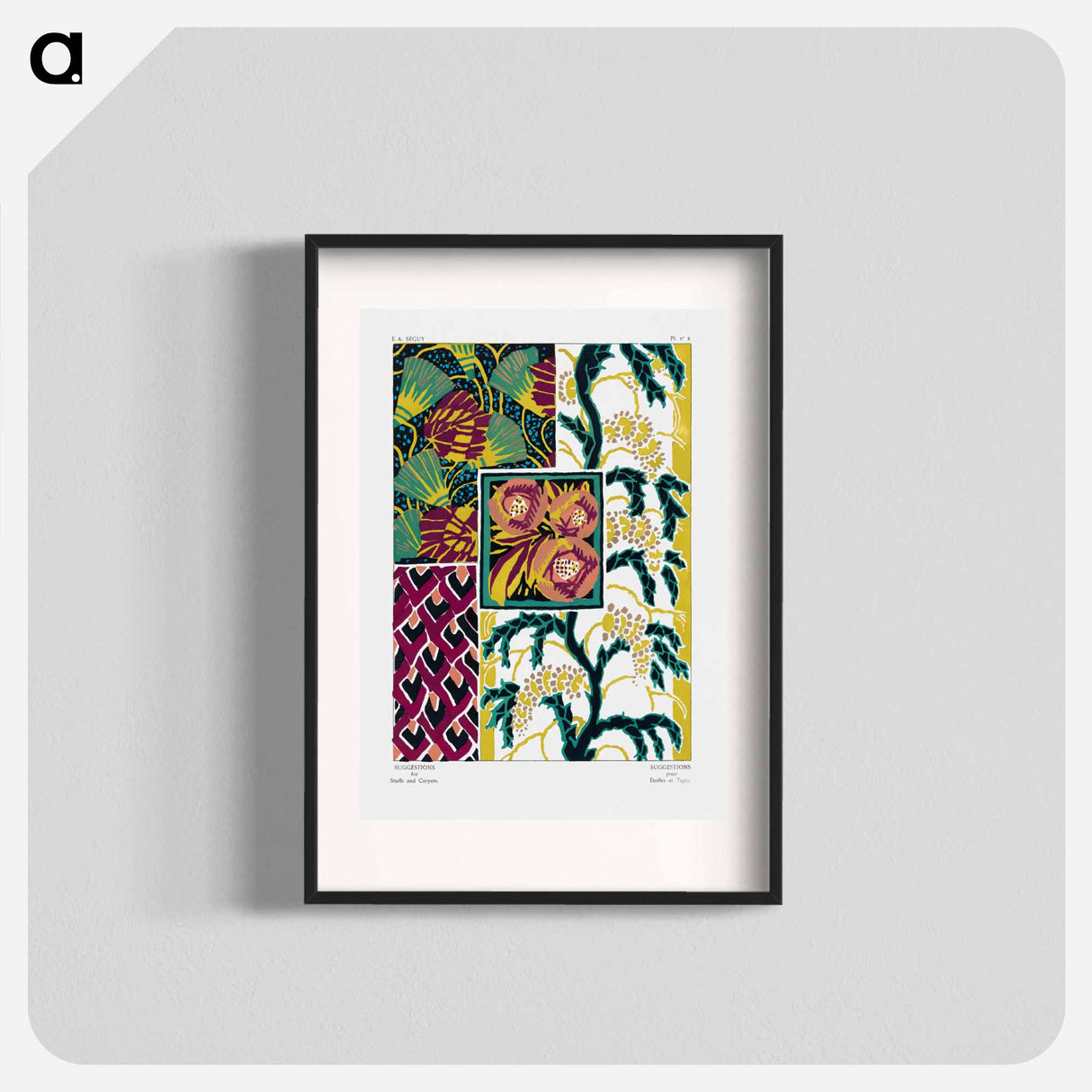 Suggestions pour étoffes et tapis: 60 motifs en couleur - E.A.セギー Poster.