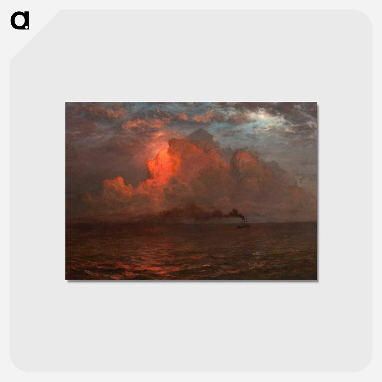アートポストカード-Evening on the Sea - フレデリック エドウィン チャーチ Postcard.