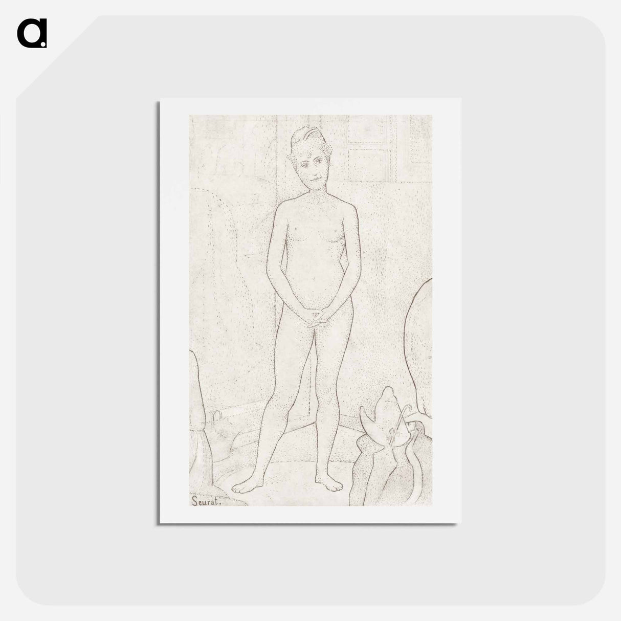 アートポストカード-The Models - ジョルジュ スーラ Postcard.