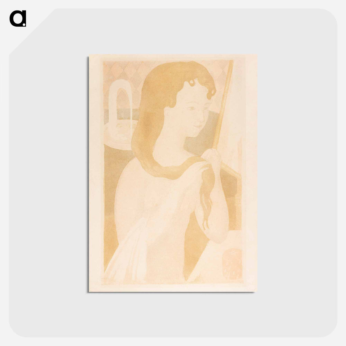 アートポストカード-Young Girl at Her Bath - モーリス ドニ Postcard.