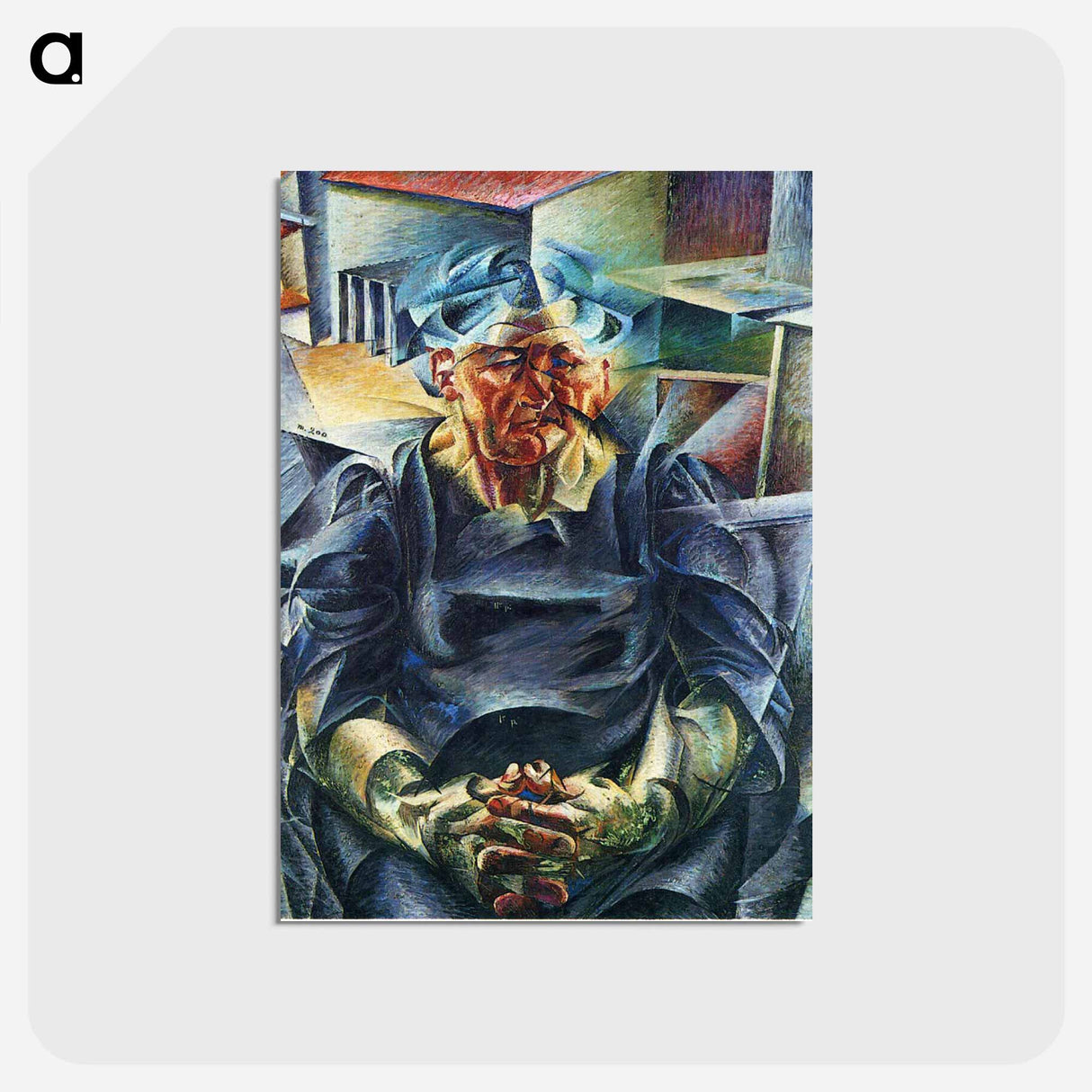 Horizontal Volumes - ウンベルト ボッチョーニ Postcard.