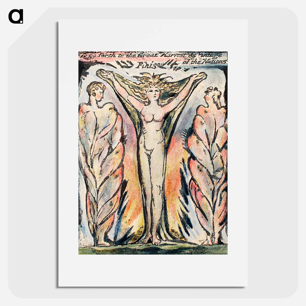 To go forth to the Great Harvest from Milton: a Poem, To Justify the Ways of God to Men - William Blake Poster.