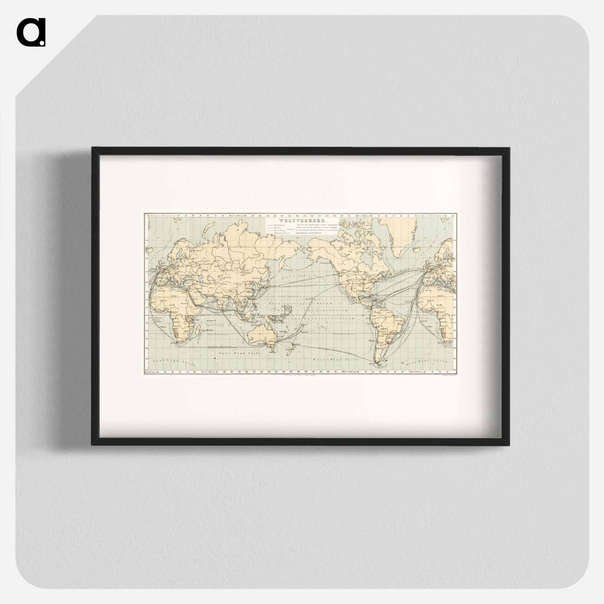 Geographical-Statistical World Lexicon - アンティーク地図 Poster.