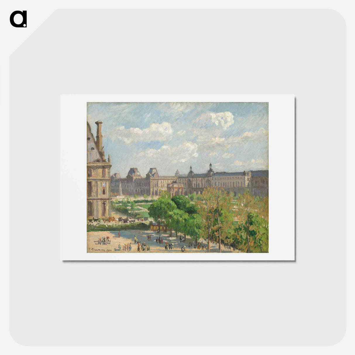アートポストカード-Place du Carrousel, Paris - カミーユ ピサロ Postcard.
