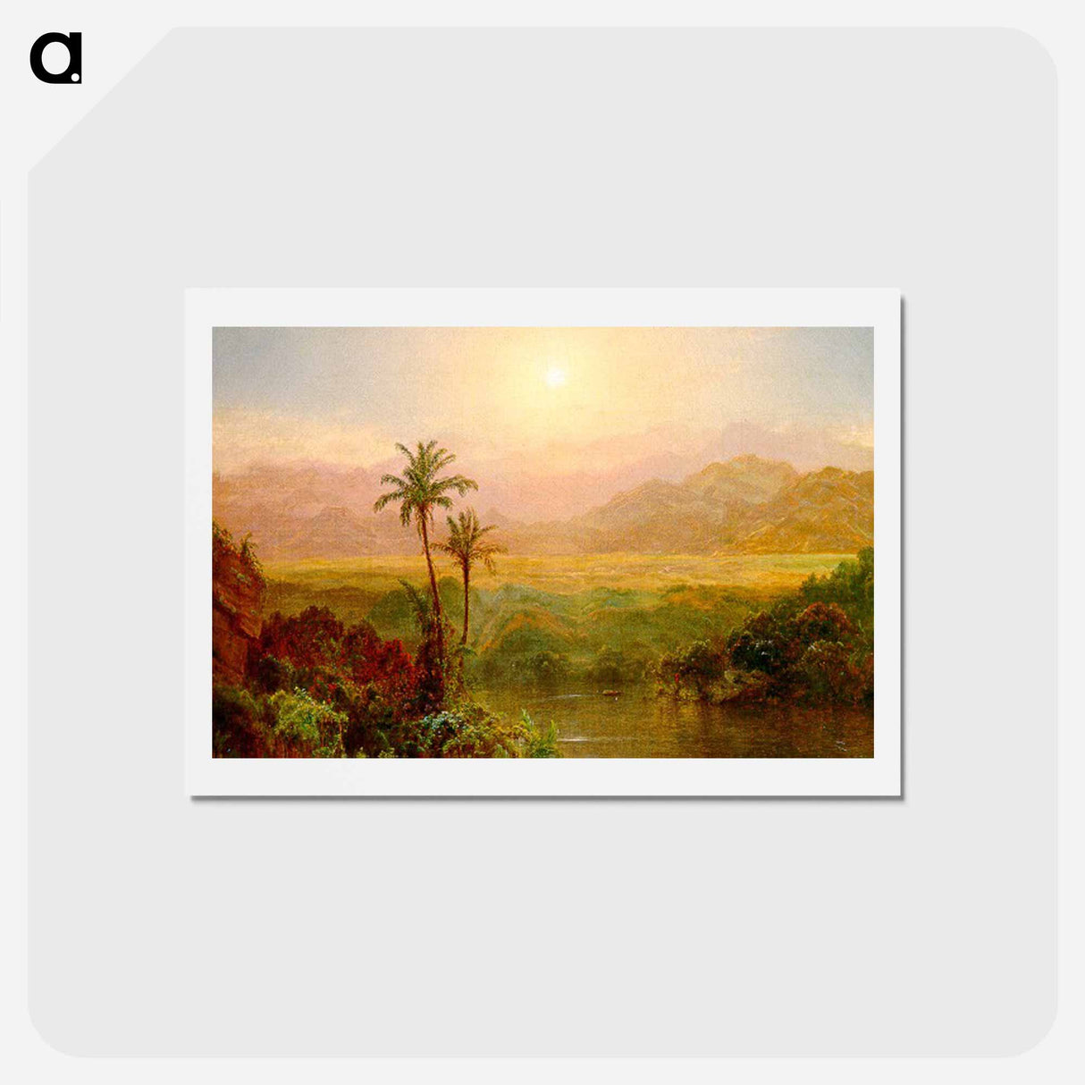 アートポストカード-In the Andes - フレデリック エドウィン チャーチ Postcard.