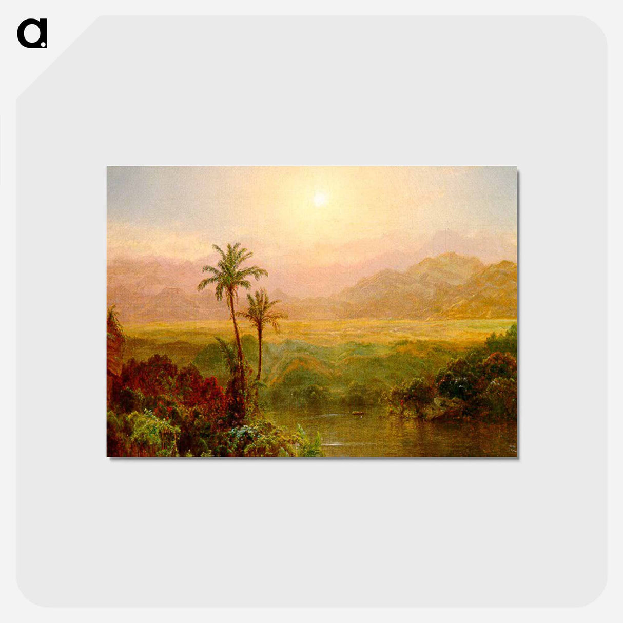 アートポストカード-In the Andes - フレデリック エドウィン チャーチ Postcard.