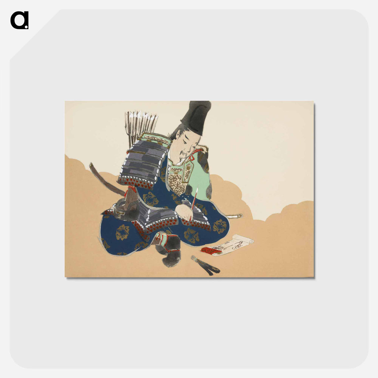 アートポストカード-Samurai from Momoyogusa–Flowers of a Hundred Generations - 神坂 雪佳 Postcard.