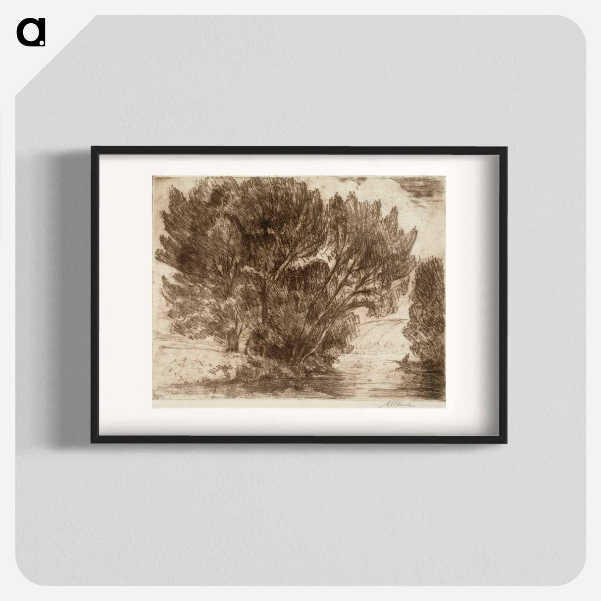 Green shore - アルフレッド ウィリアム フィンチ Poster.