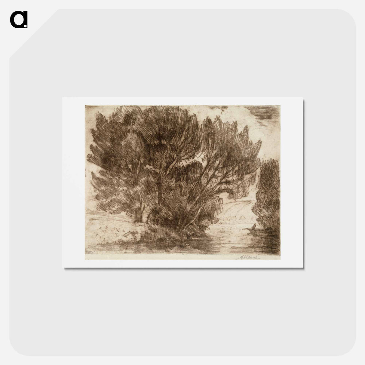 Green shore - アルフレッド ウィリアム フィンチ Postcard.