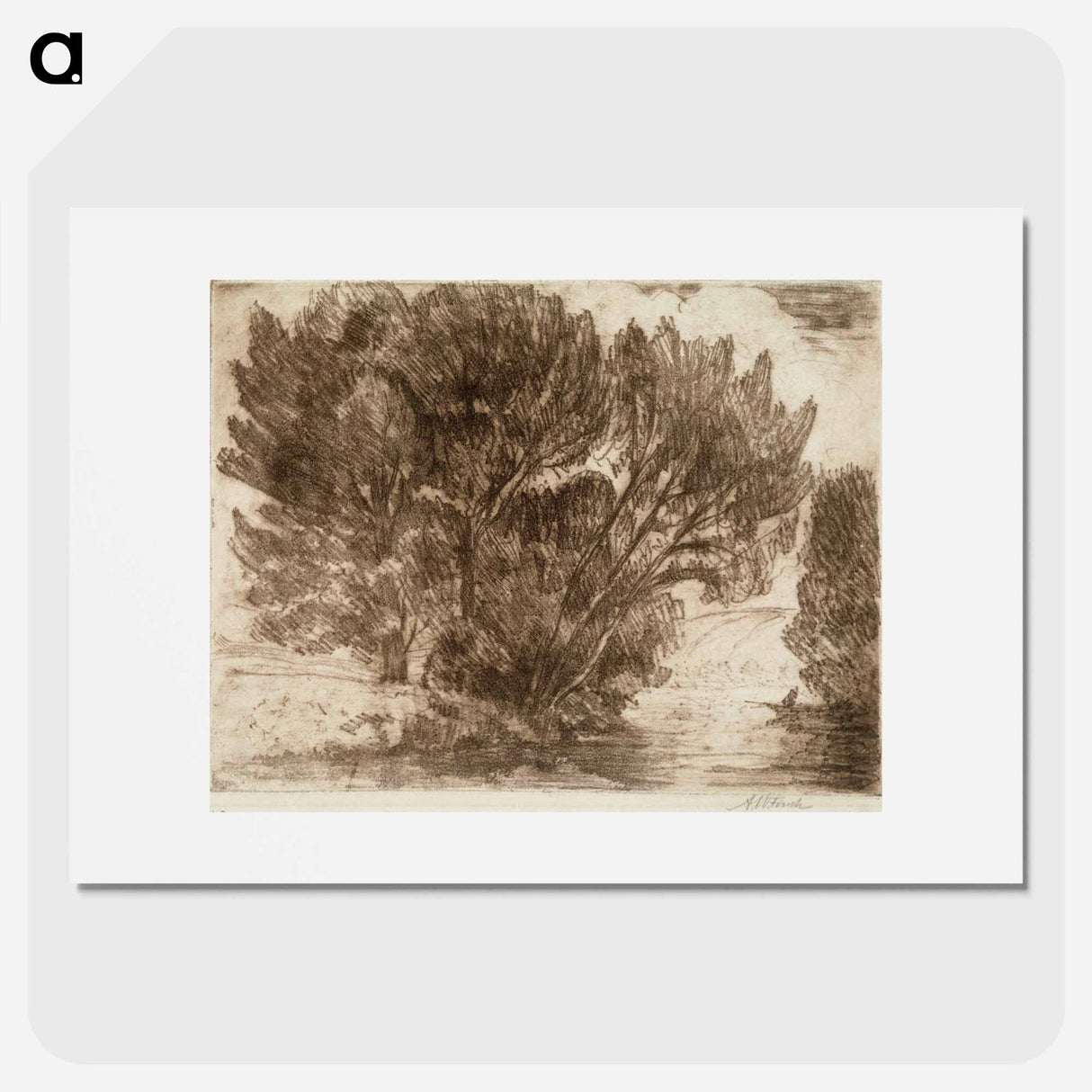 Green shore - アルフレッド ウィリアム フィンチ Poster.