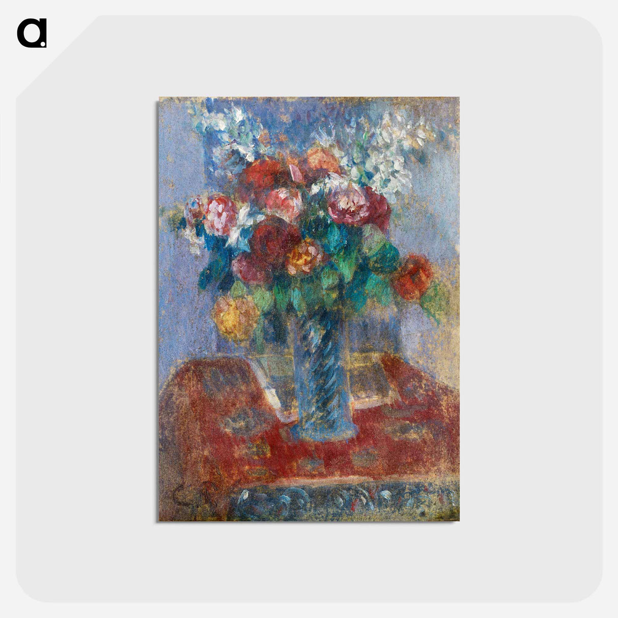 アートポストカード-Bouquet de fleurs - カミーユ ピサロ Postcard.