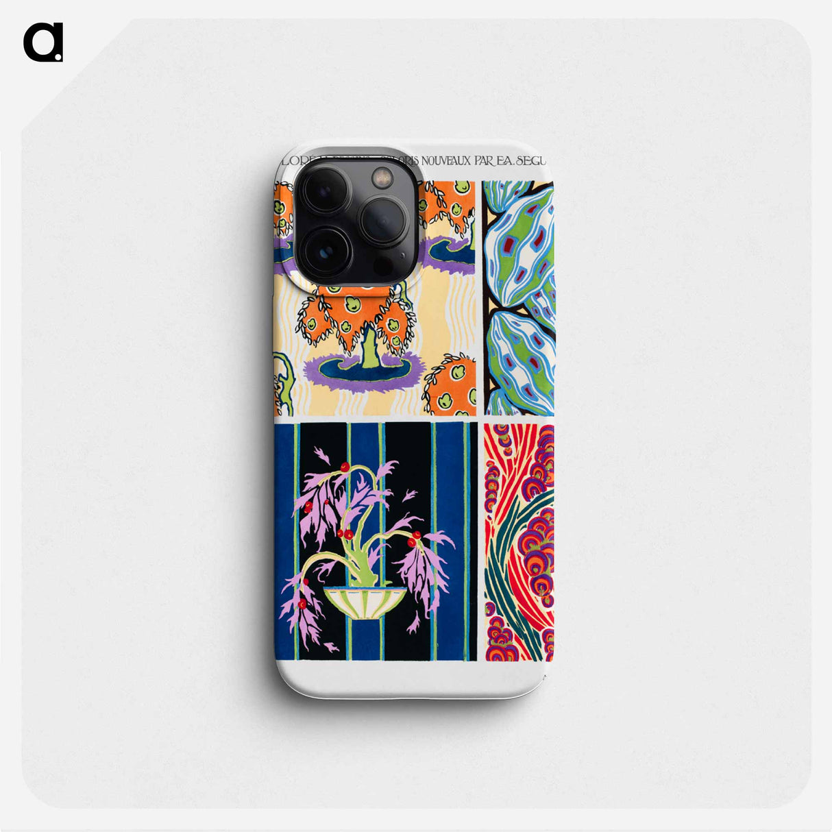 Botanical colorful background, vintage art deco & art nouveau background, plate no. 8. from our own original edition of Floréal: dessins and coloris nouveaux - E.A.セギー Phone Case.