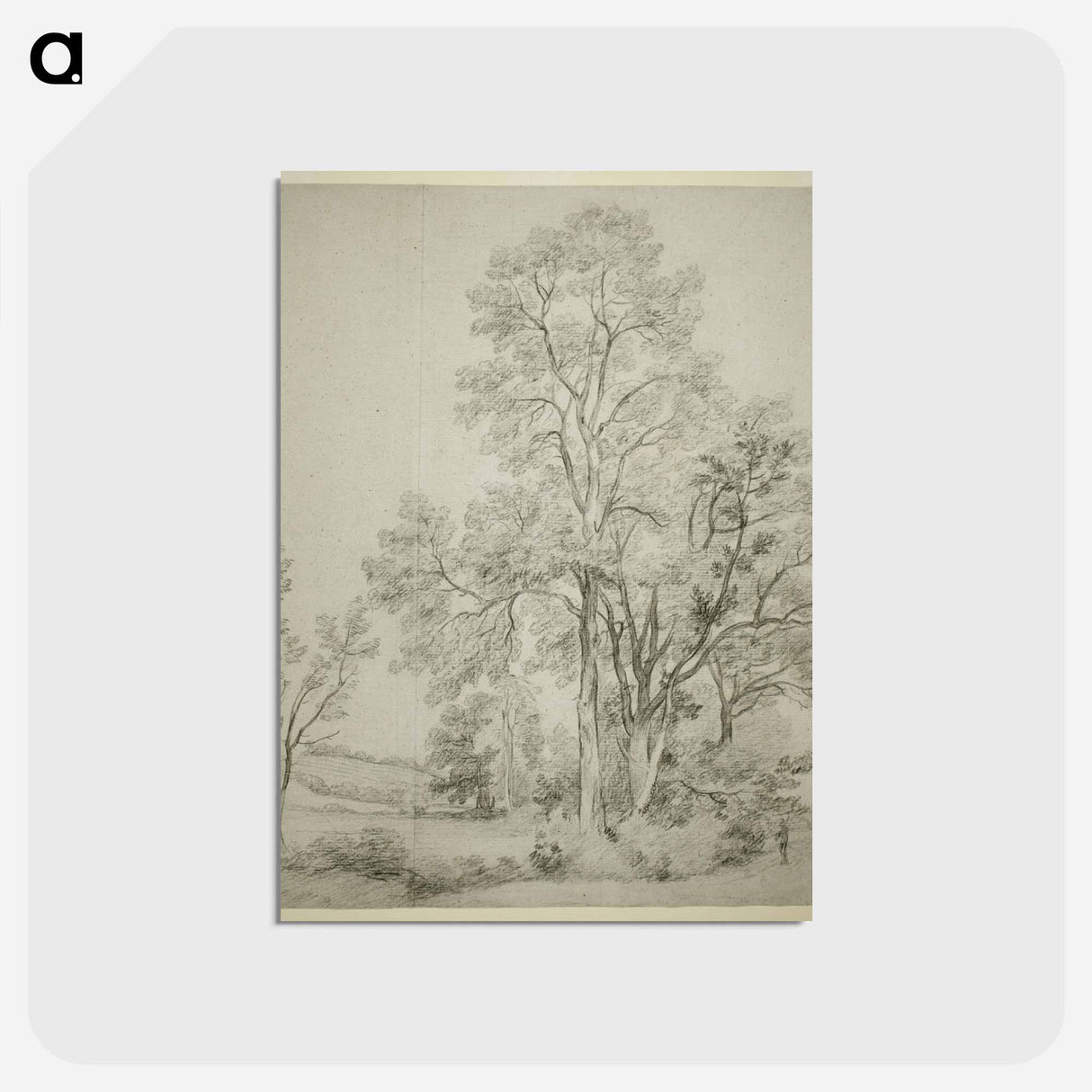 アートポストカード-A Stand of Elm Trees; A Study of East Bergholt with the Church
- ジョン コンスタブル Postcard.