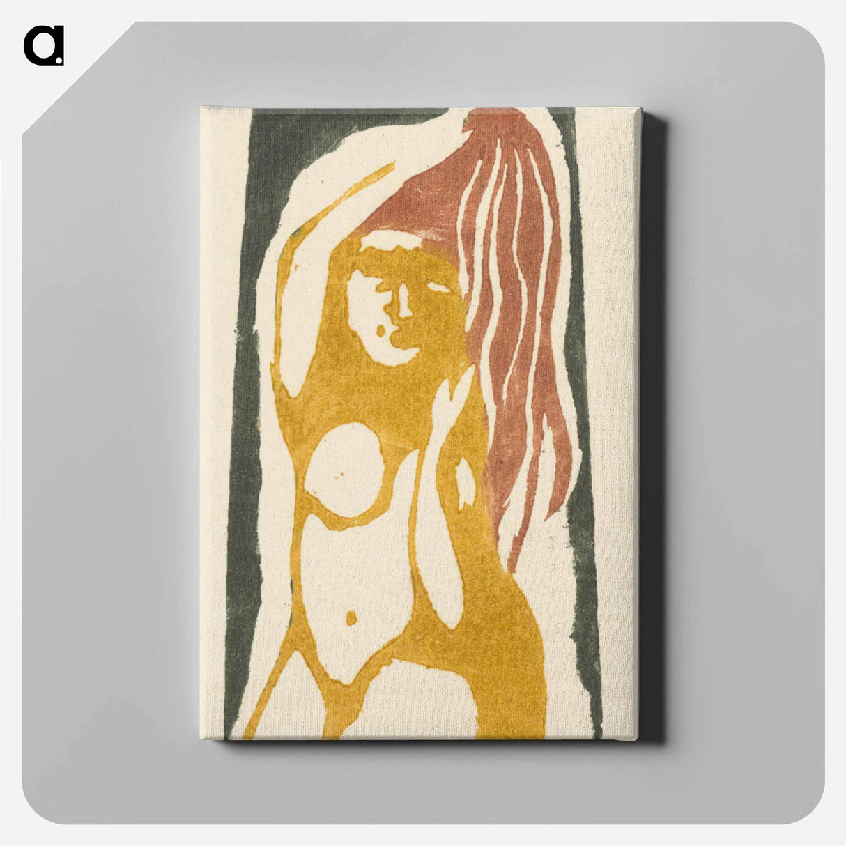 A scratching tahitian woman - ポール ゴーギャン Canvas.