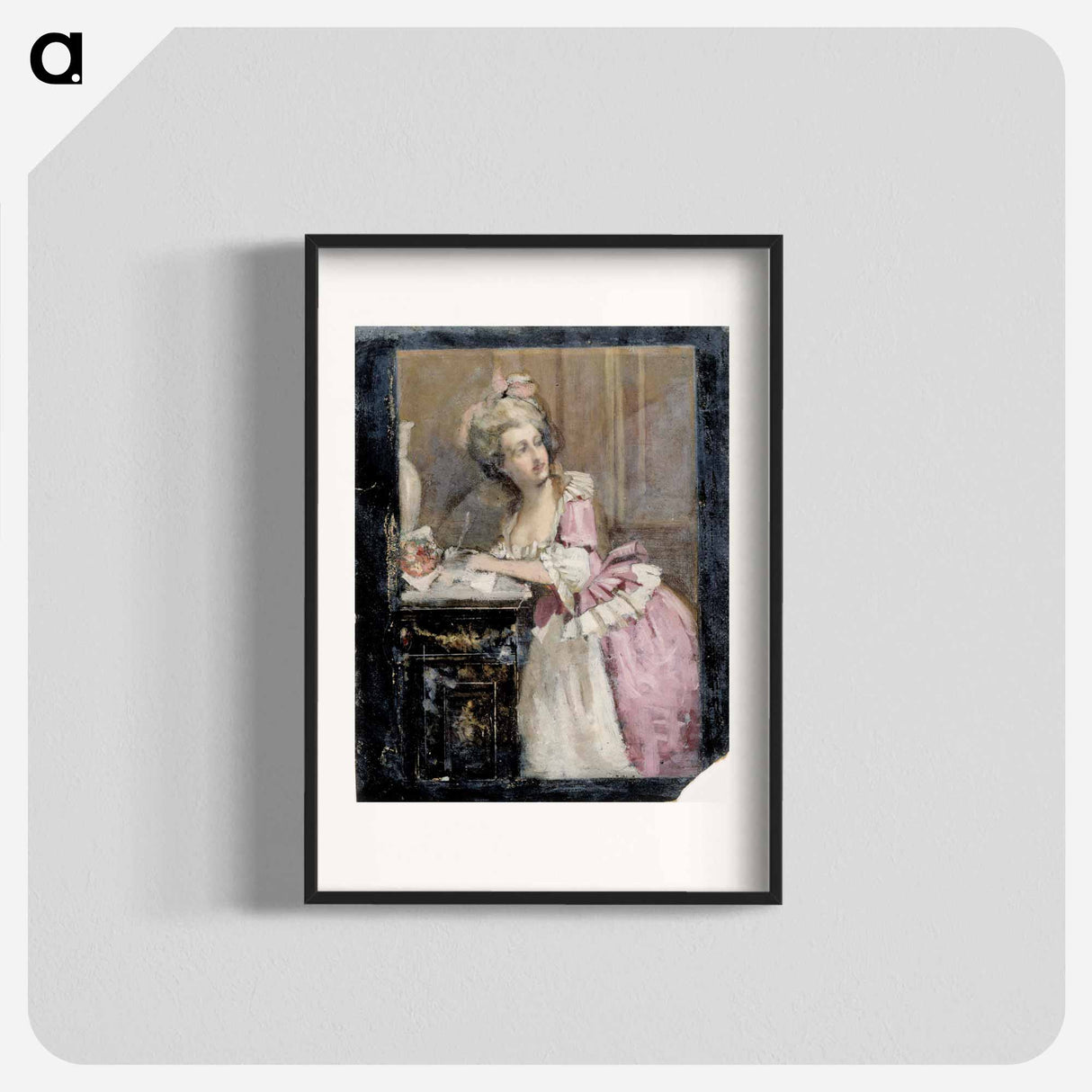 Lady writing, study ii for the rococo lady - アルバート エーデルフェルト Poster.