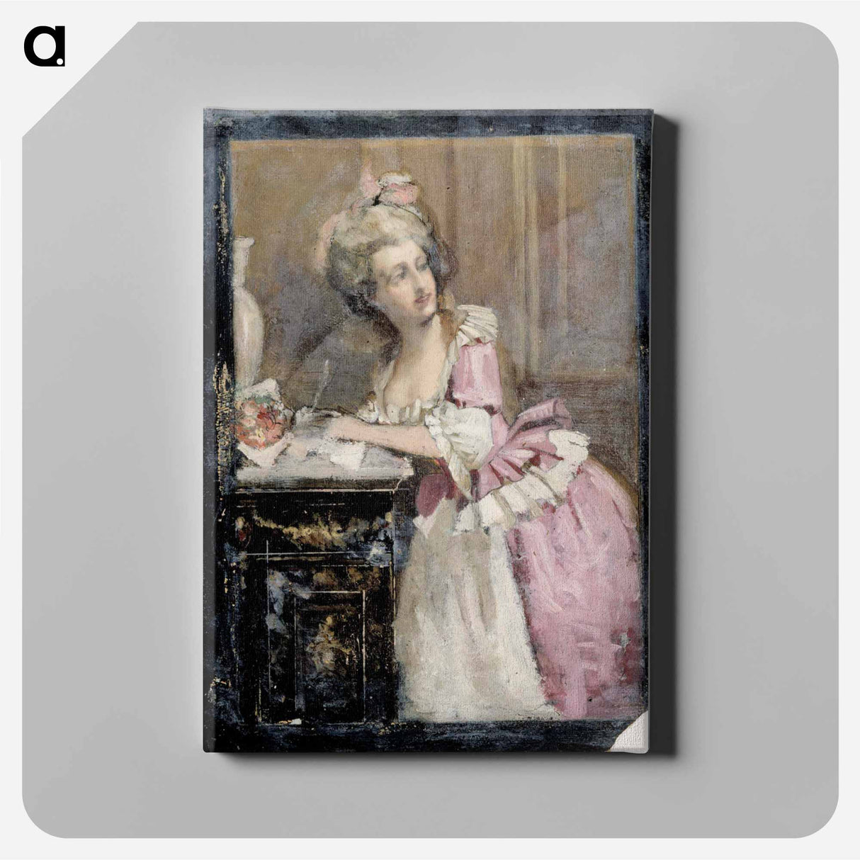 Lady writing, study ii for the rococo lady - アルバート エーデルフェルト Canvas.