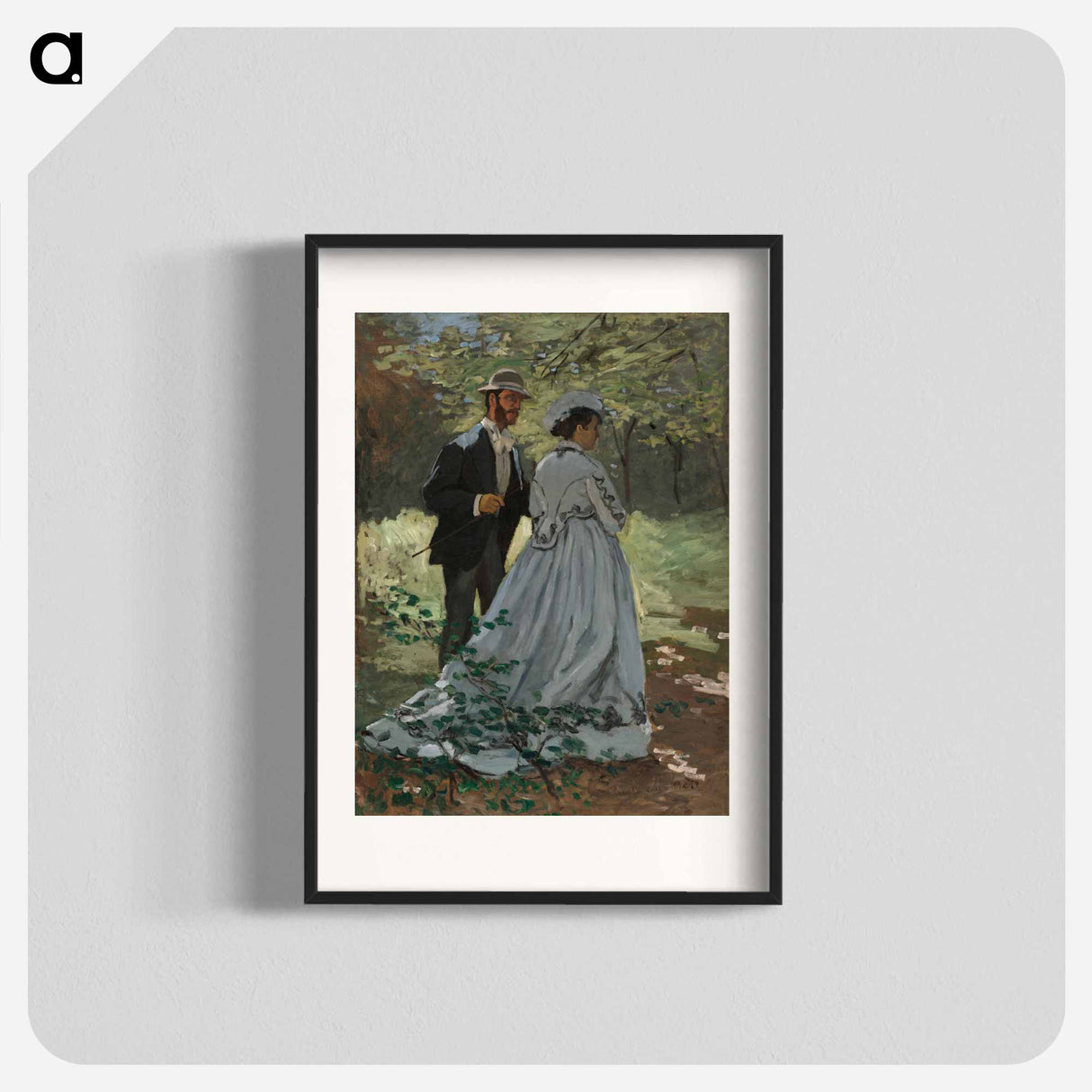 アートポスター-Bazille and Camille (Study for "Déjeuner sur l'Herbe") - クロード モネ Poster.