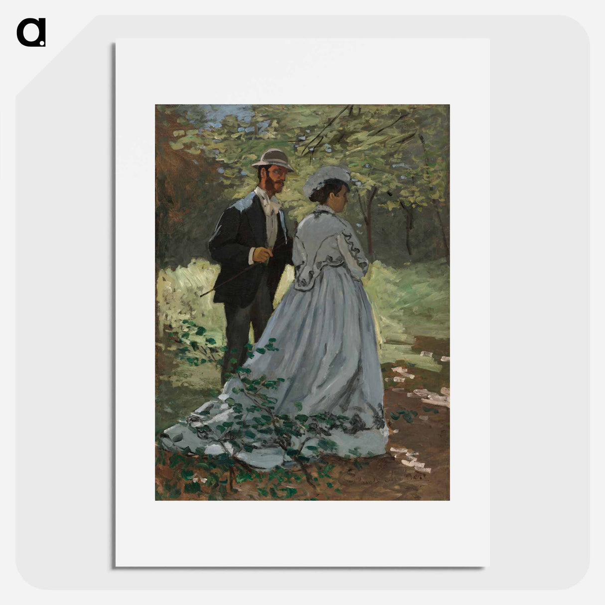 アートポスター-Bazille and Camille (Study for "Déjeuner sur l'Herbe") - クロード モネ Poster.