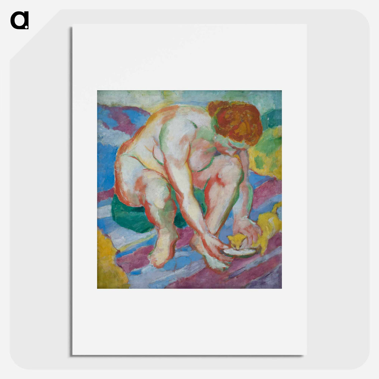 Nude with cat - Franz Marc Poster.