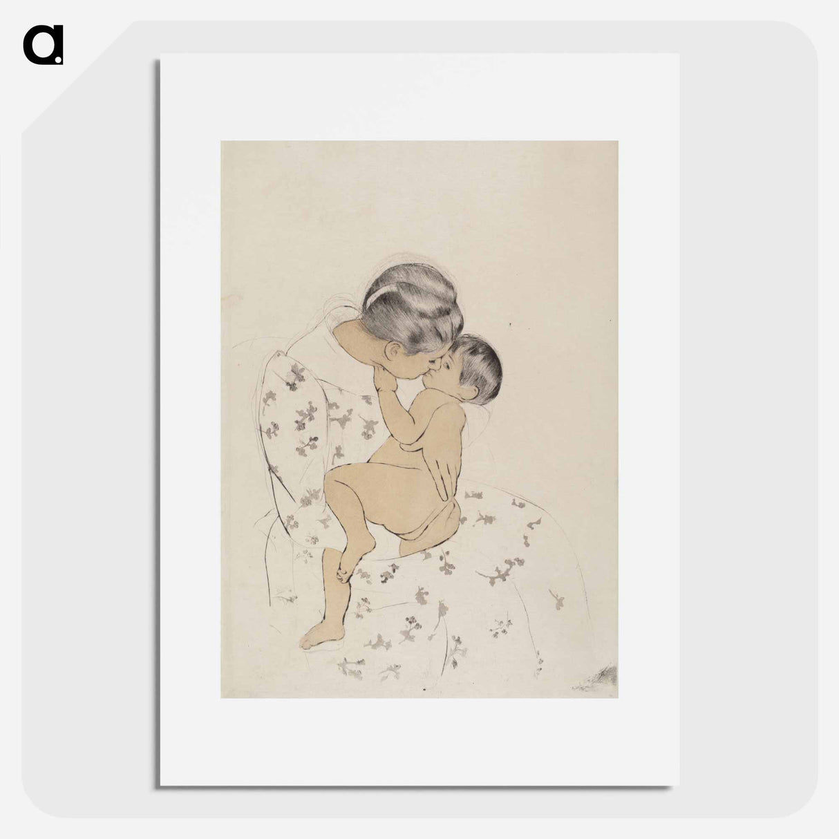 アートポスター-Mother's Kiss - メアリー カサット Poster.