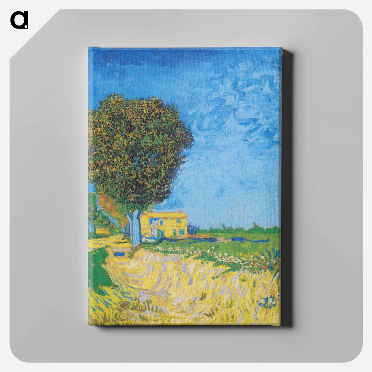 アートパネル-Avenue at Arles with houses - フィンセント ファン ゴッホ Canvas.