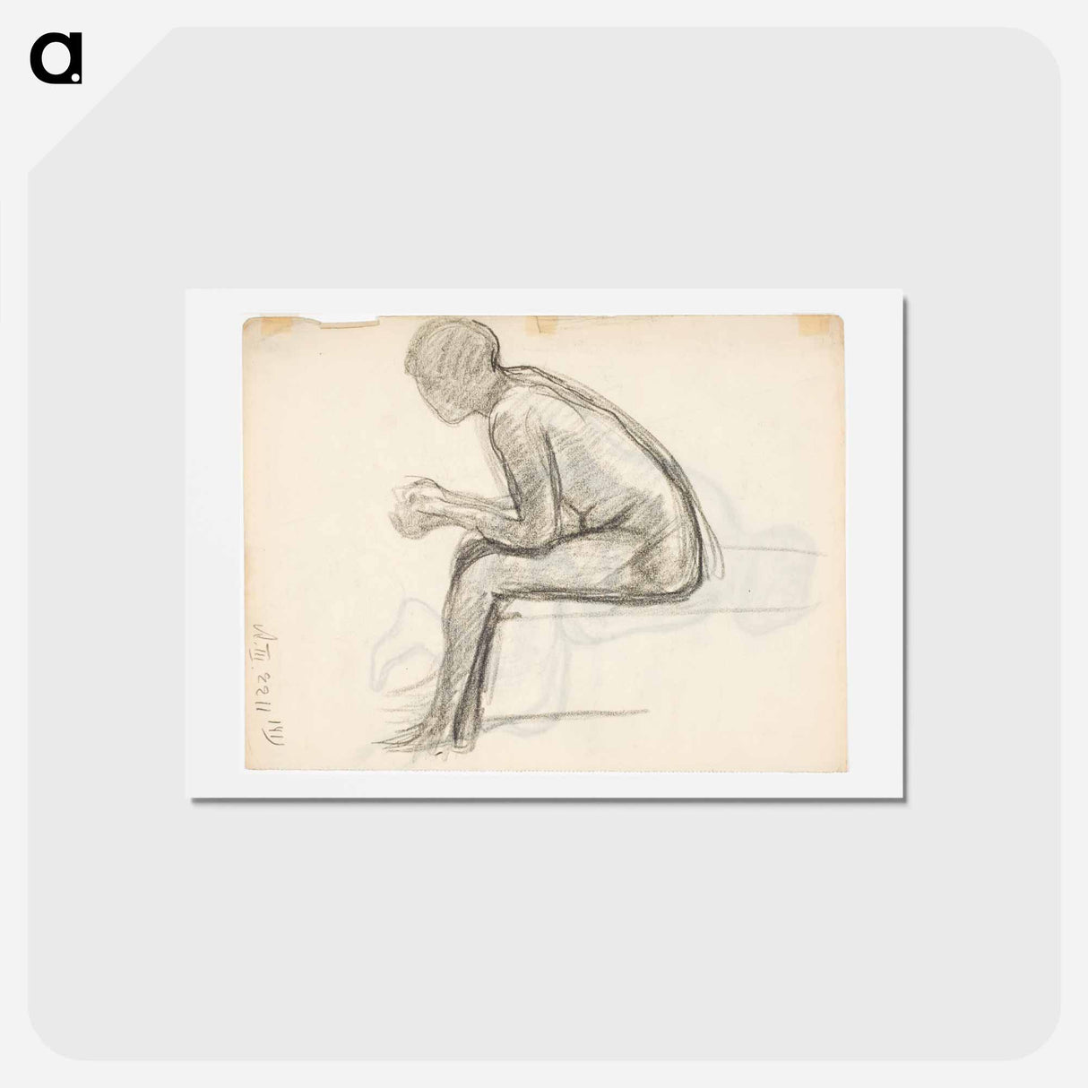 Istuva naismalli - アルフレッド ウィリアム フィンチ Postcard.