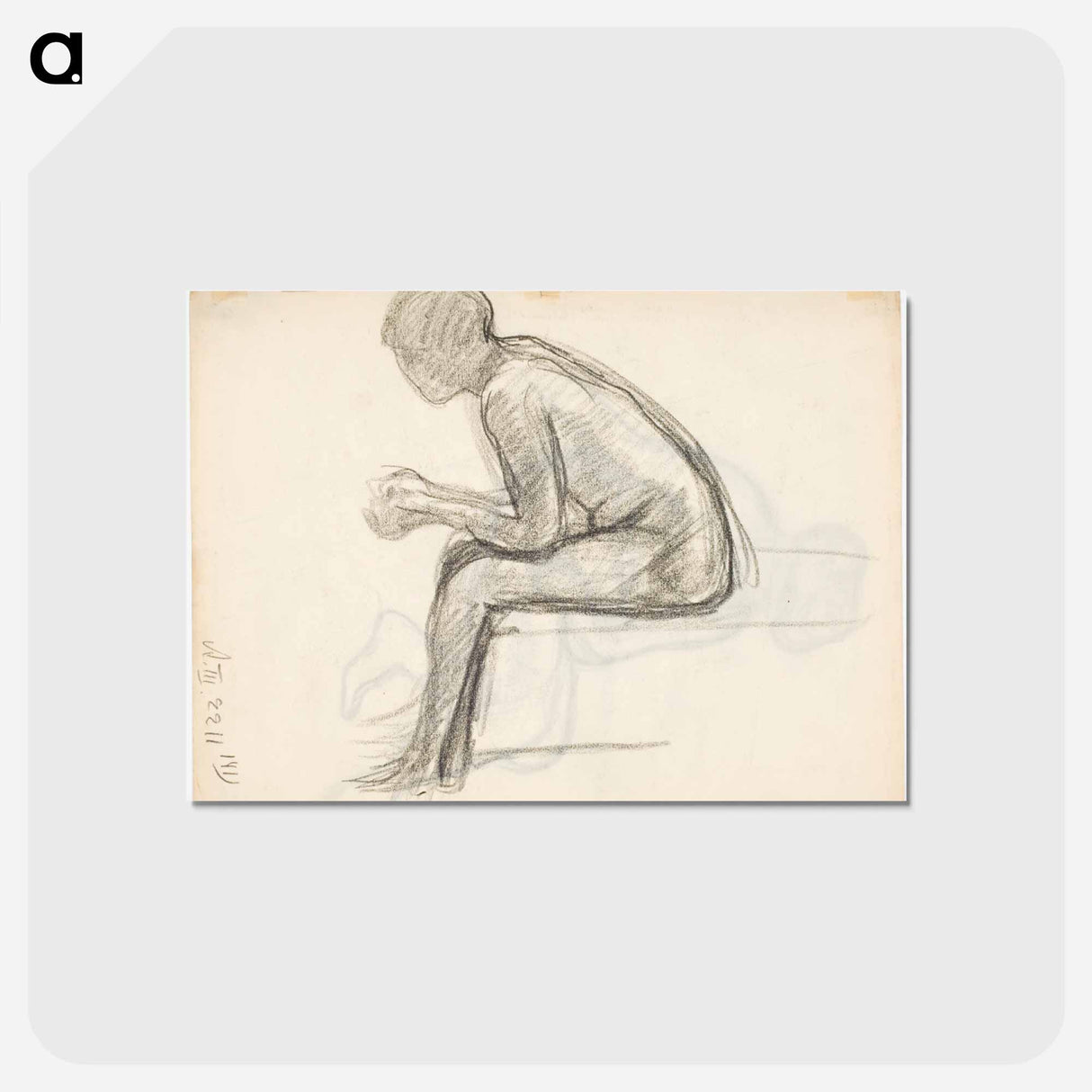 Istuva naismalli - アルフレッド ウィリアム フィンチ Postcard.