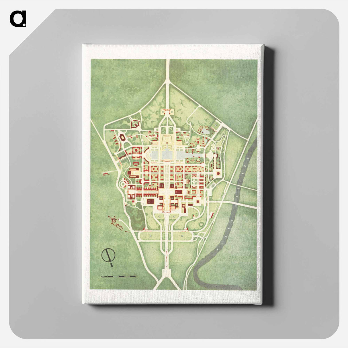 Color plan of the Rome World's Fair - アンティーク地図 Canvas.