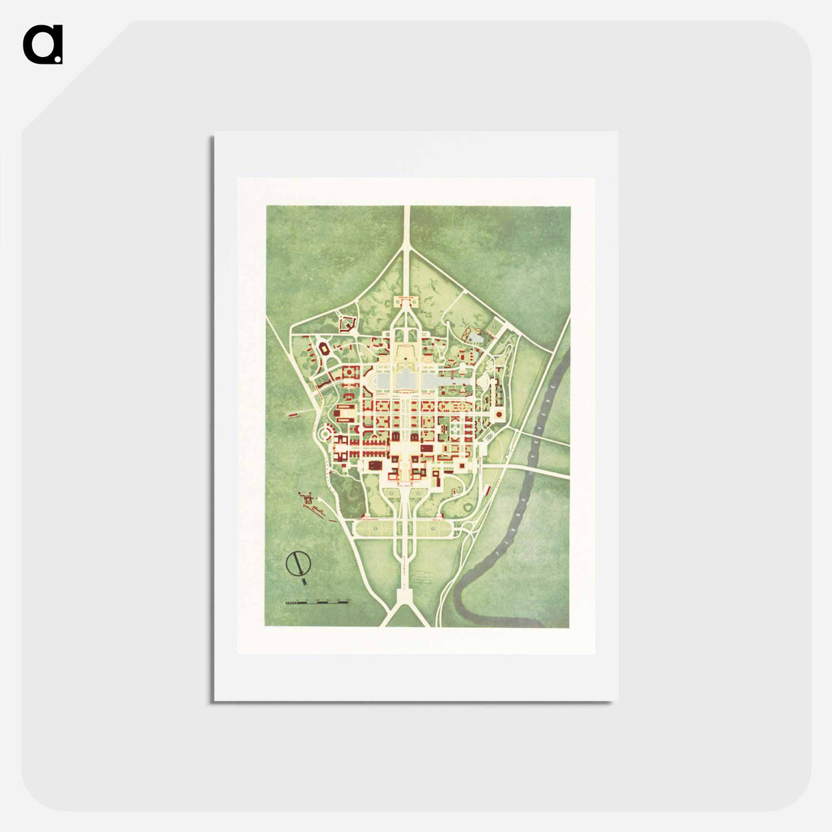 アートポストカード-Color plan of the Rome World's Fair - アンティーク地図 Postcard.