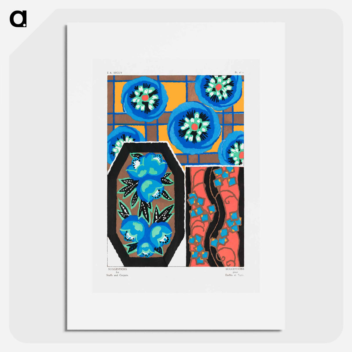 Suggestions pour étoffes et tapis: 60 motifs en couleur - E.A.セギー Poster.