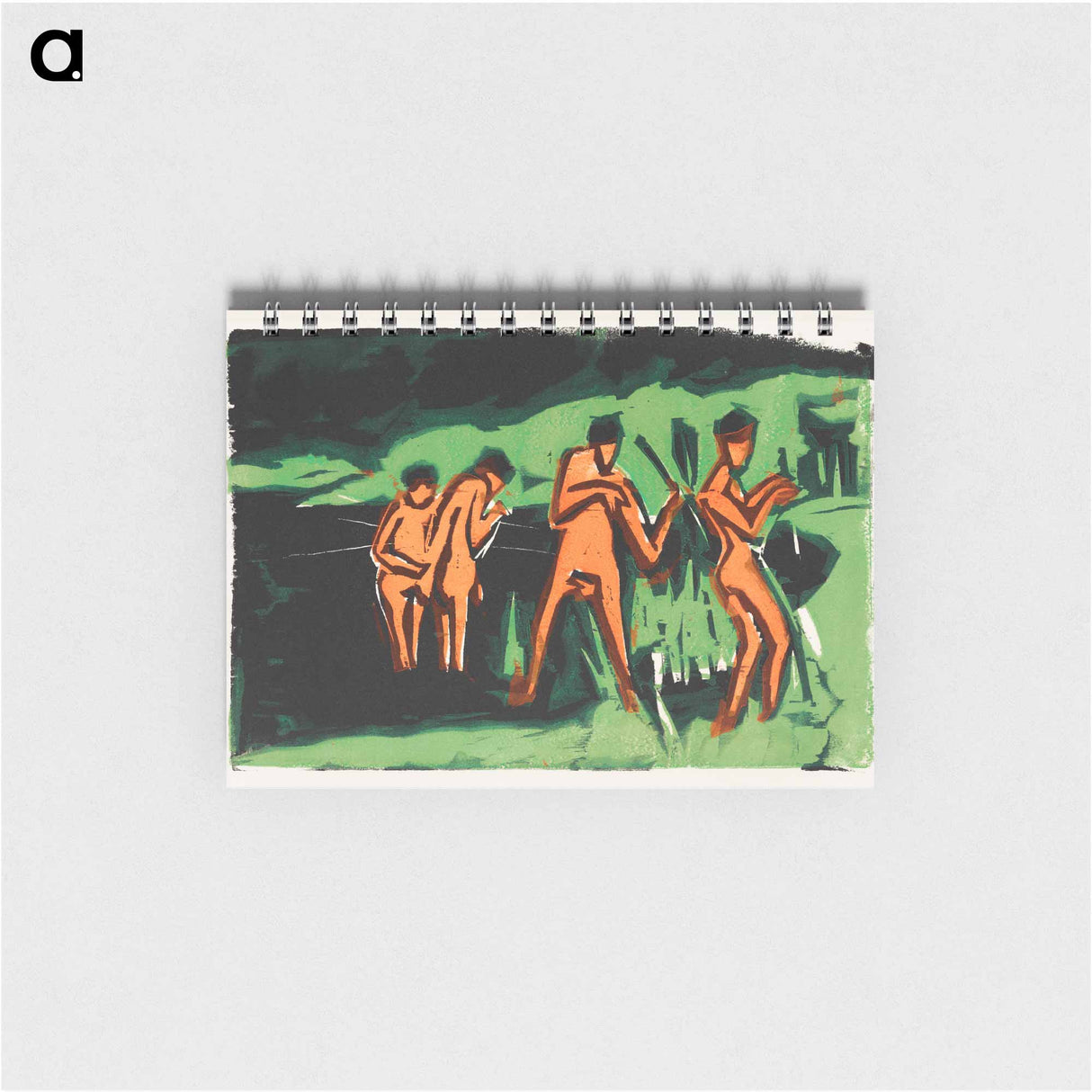 Bathers Throwing Reeds - エルンスト ルートヴィヒ キルヒナー Memo.