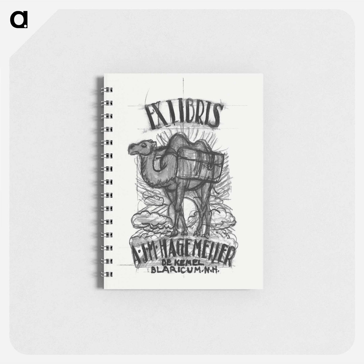 Design for an ex-libris by Antonius Johannes Maria Hagemeijer: camel - レオ ヘステル Memo.