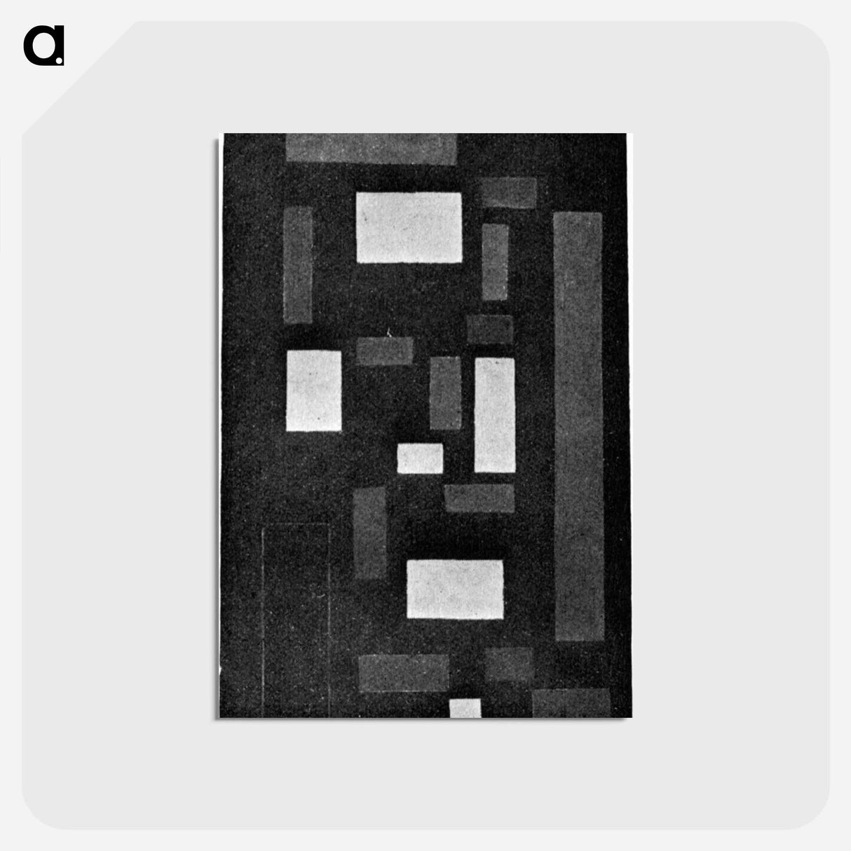 アートポストカード-Composition VI (on black fond) - テオ ファン ドゥースブルフ Postcard.