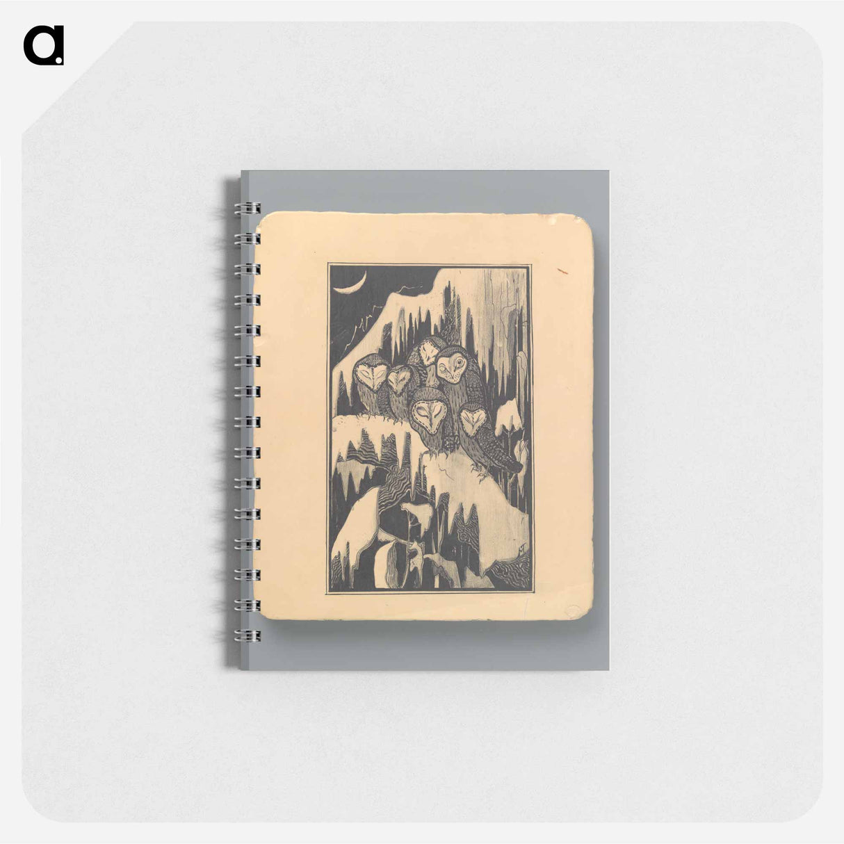 Zes kerkuilen slapend op besneeuwde takken - テオ ヴァン ホイテマ Memo.