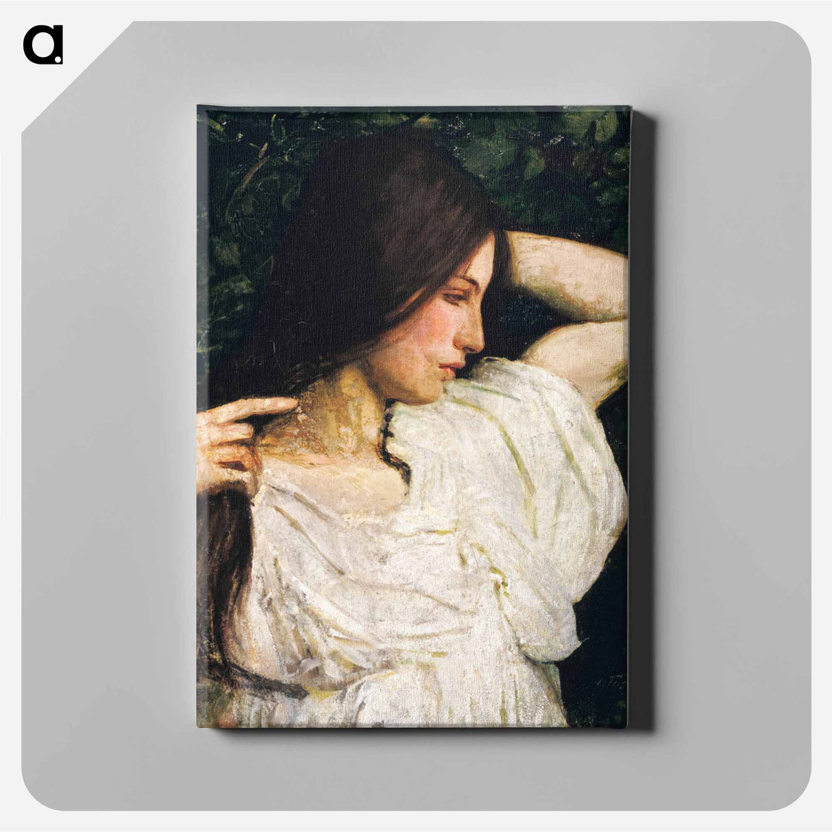 Girl Arranging Her Hair - アボット ハンダーソン セイヤー Canvas.
