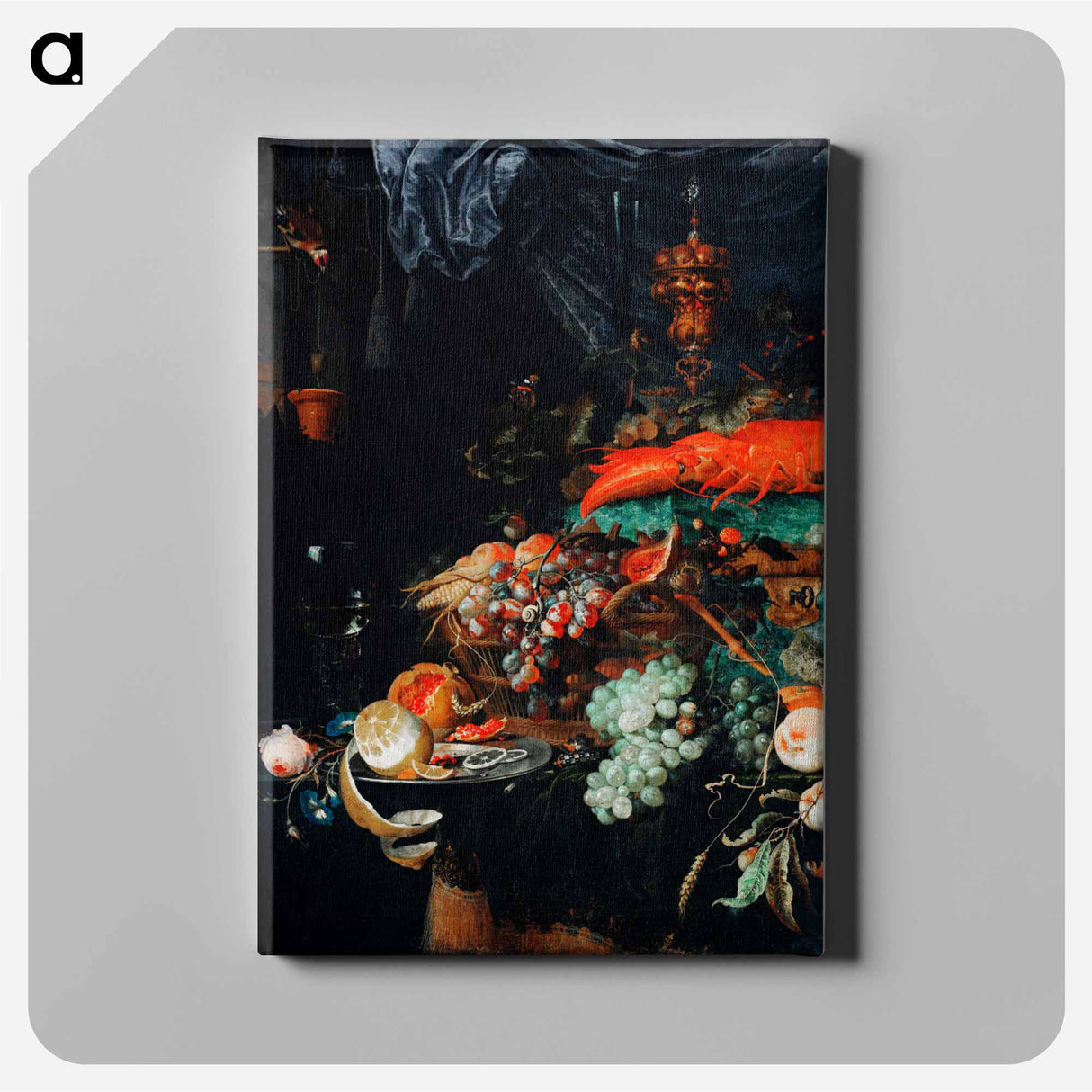 Fruits and lobster - エイブラハム ミニョン Canvas.